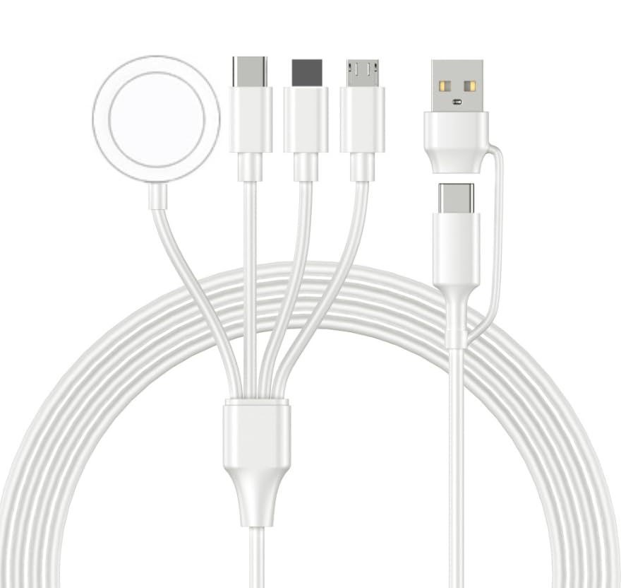 Verilux® 4-in-1 Multi Charging Cable USB C Charging Cable Wireless Charging Cable for iWatch USB/USB C to USB-C, Micro-USB, Light-ning & Type-C, Fast Charging and Data Sync, 1.2M Length Verilux® 4-in-1 Multi Charging Cable USB C Charging Cable Wireless Charging Cable for iWatch USB/USB C to USB-C, Micro-USB, Light-ning & Type-C, Fast Charging and Data Sync, 1.2M Length
